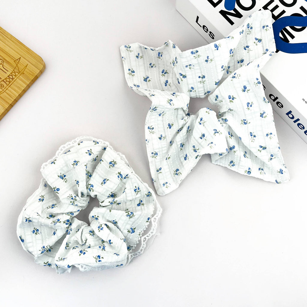 Artistic Floral Scrunchie, Hair Tie