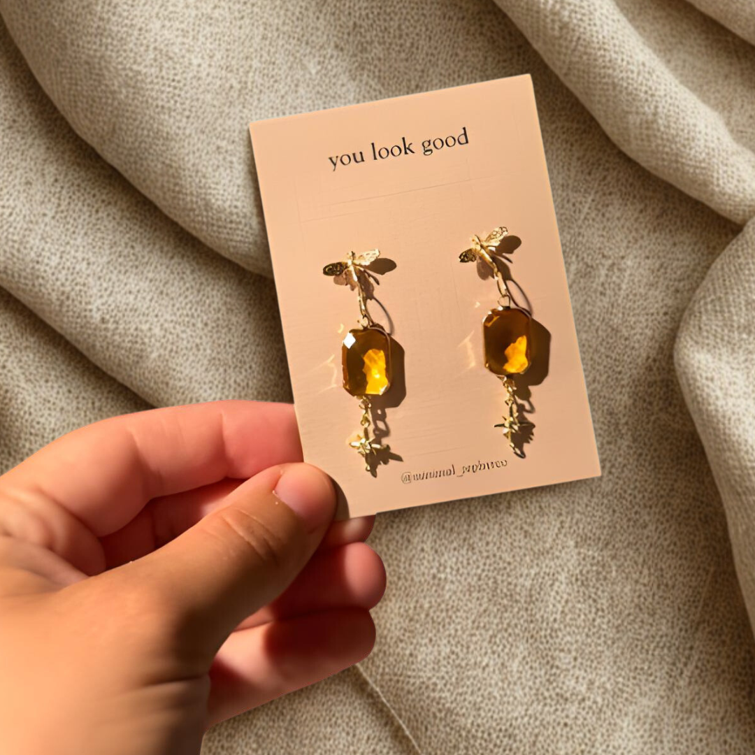 Golden Nectar Drop Earrings