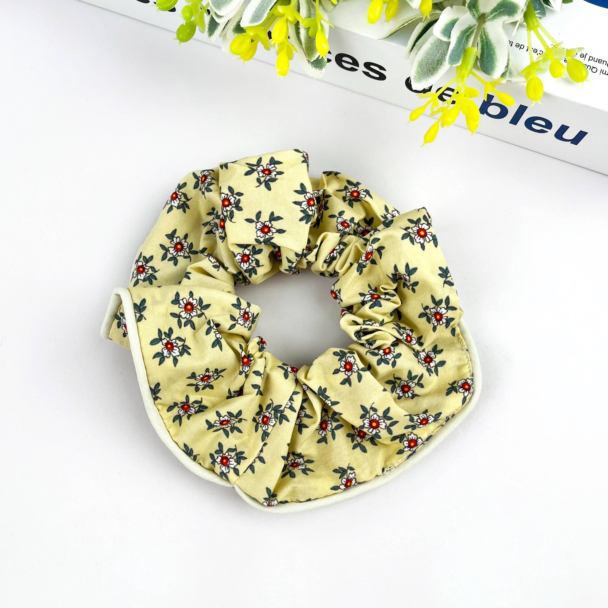 Elegant Floral Scrunchie, Hair Tie