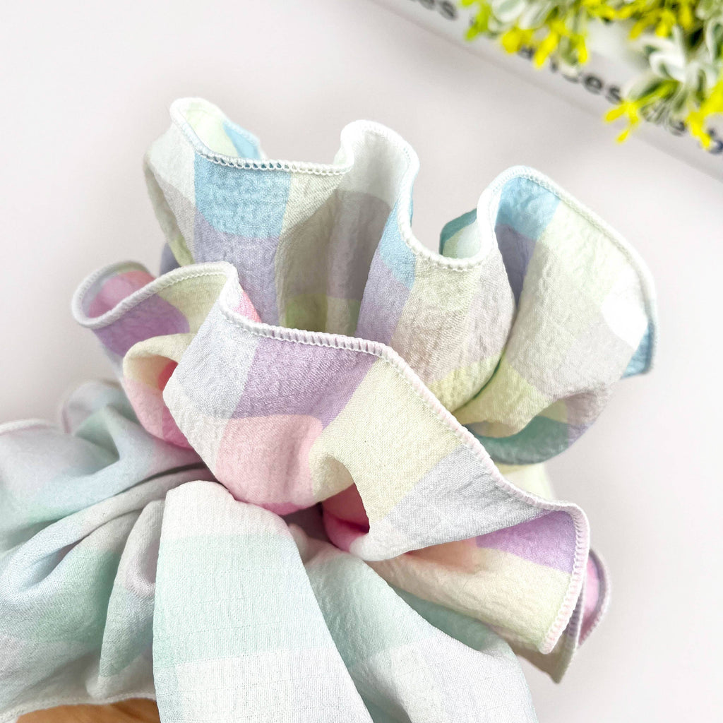 Minimalist Ruched Fabric Scrunchie, Candy Colors Hair Tie