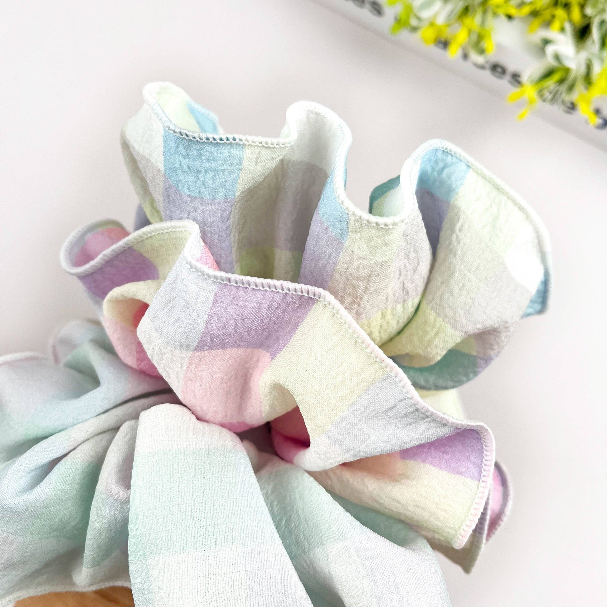 Minimalist Ruched Fabric Scrunchie, Candy Colors Hair Tie