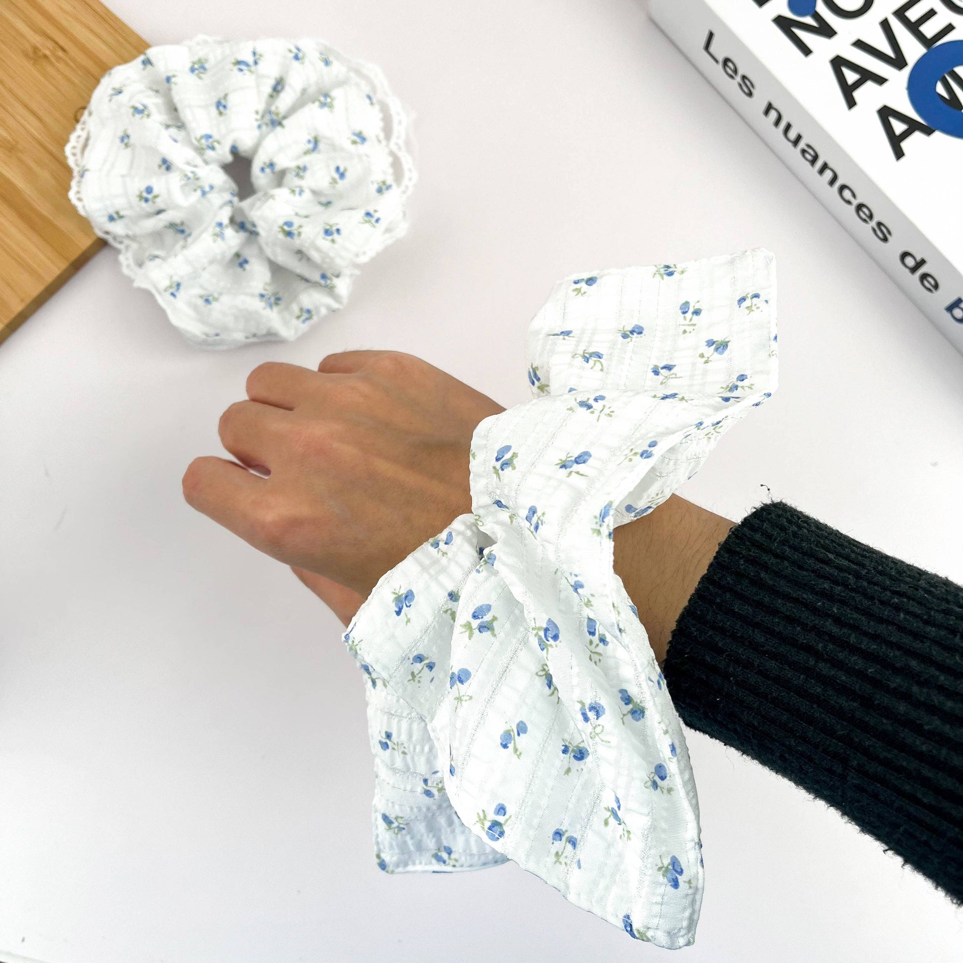 Artistic Floral Scrunchie, Hair Tie