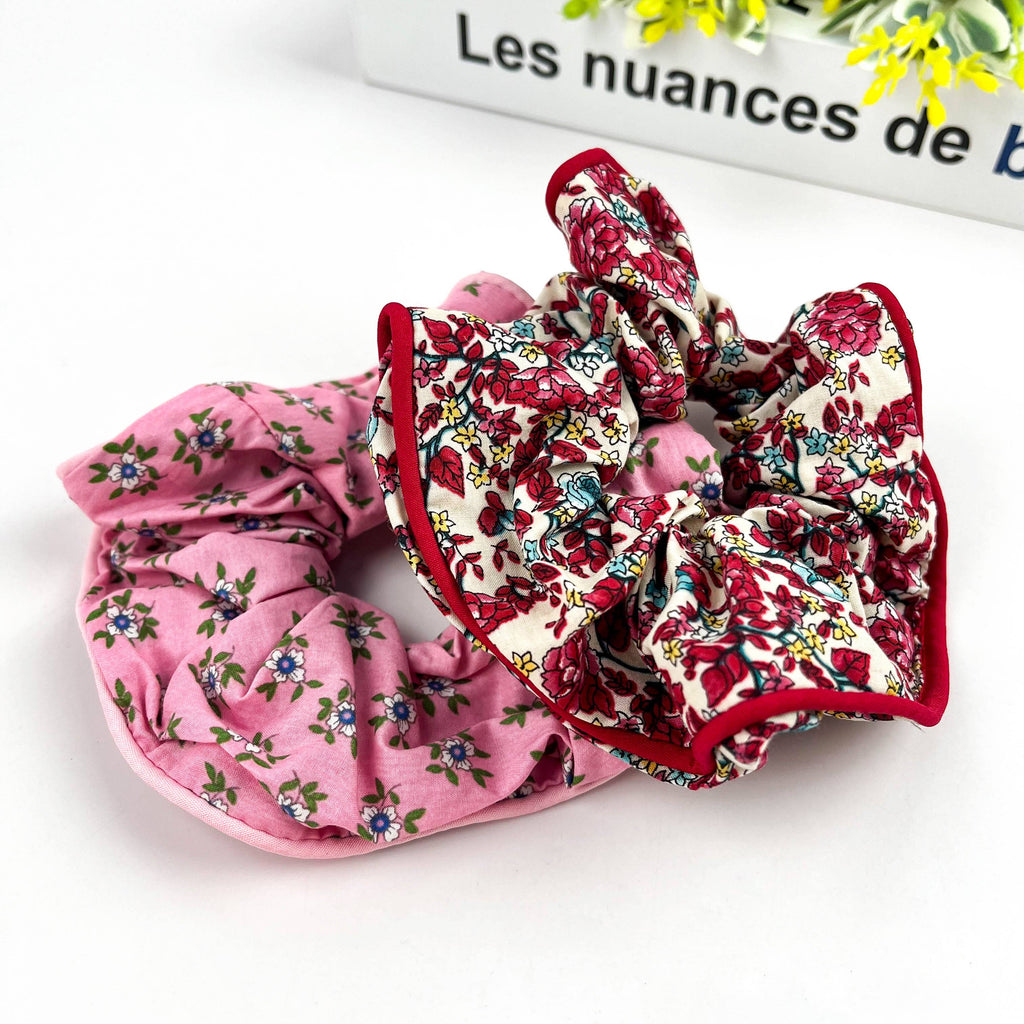 Elegant Floral Scrunchie, Hair Tie