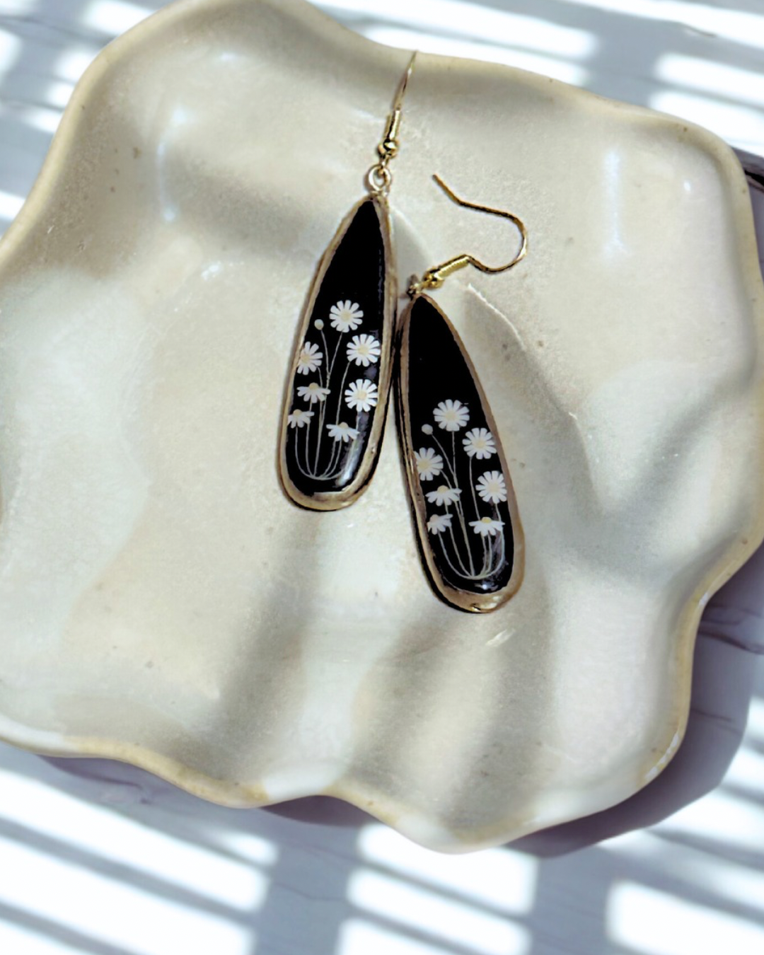 midnight daisy earrings 