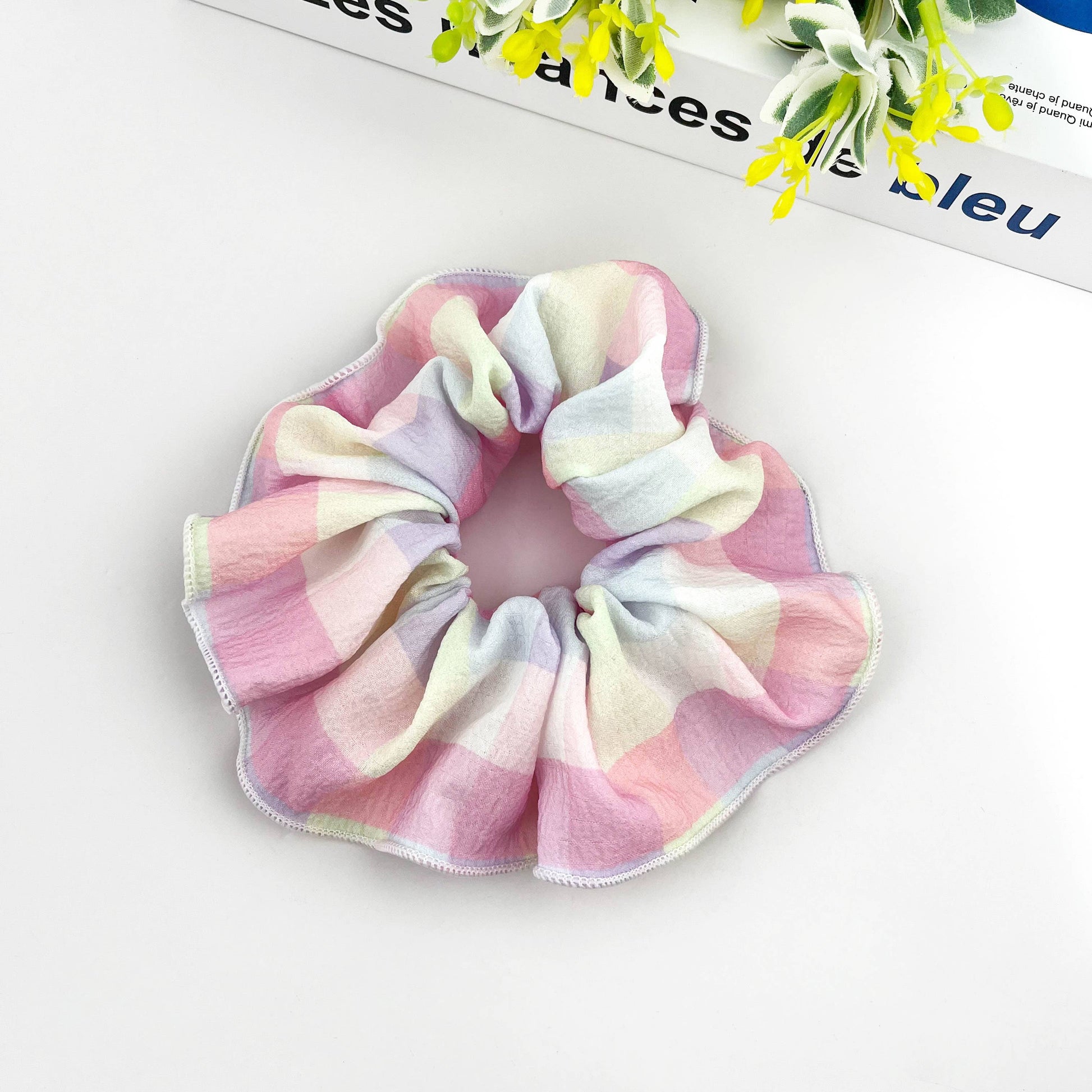 Minimalist Ruched Fabric Scrunchie, Candy Colors Hair Tie