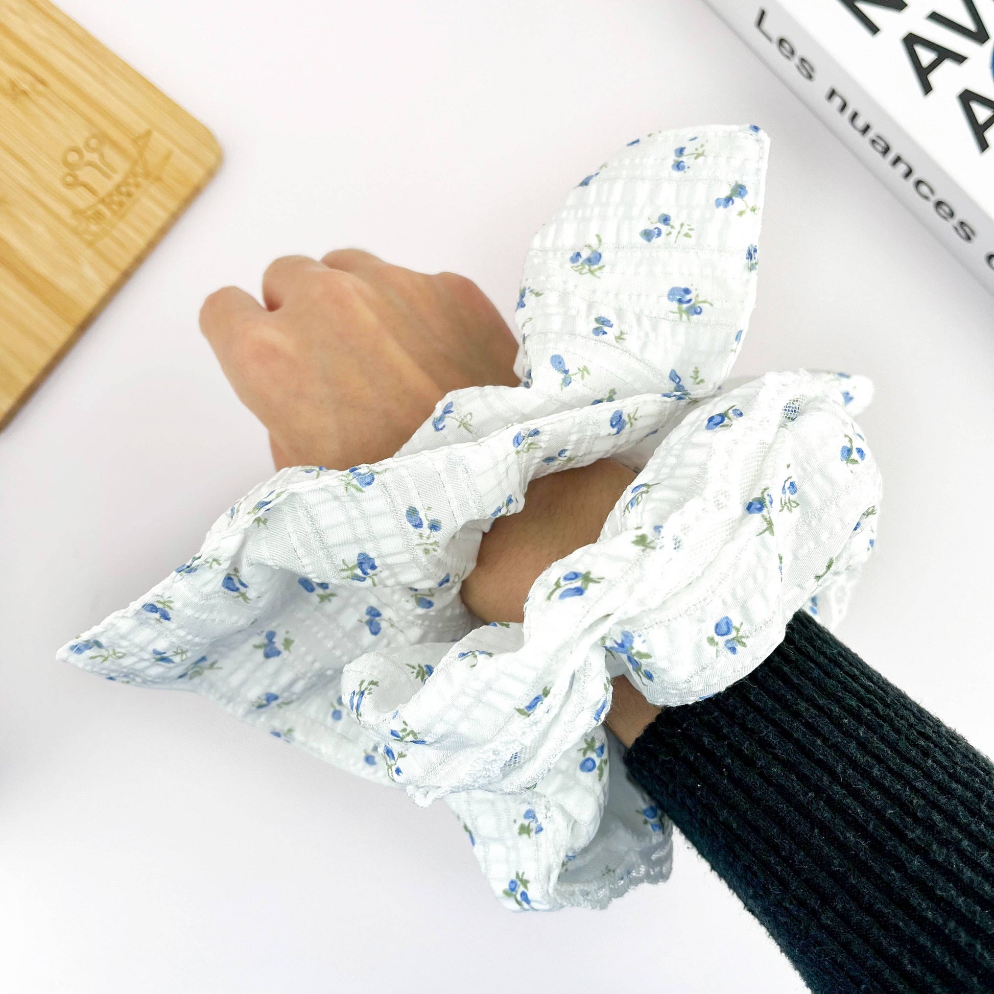 Artistic Floral Scrunchie, Hair Tie