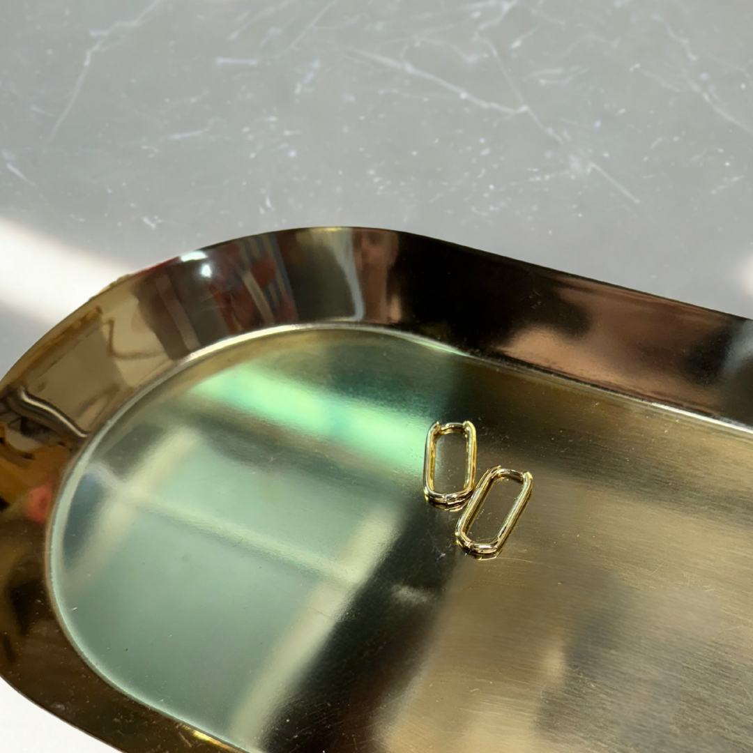 18kt Gold Filled Oblong Hoop Earrings