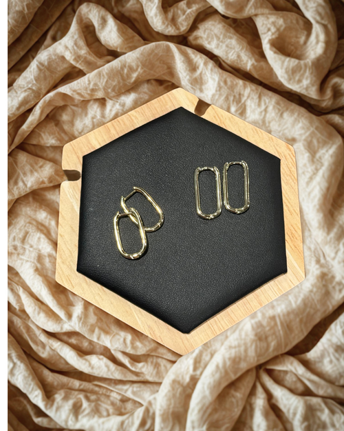 18kt Gold Filled Oblong Hoop Earrings